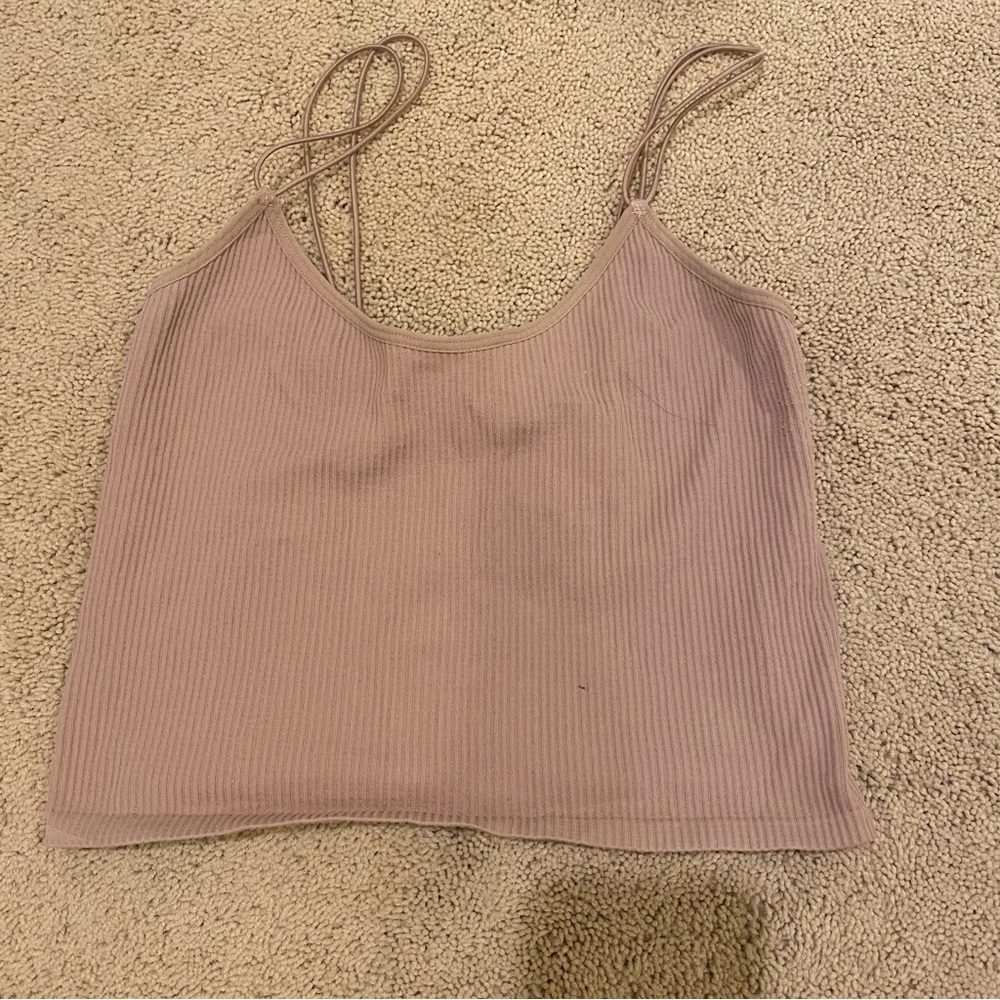 Zara tan cropped tank
